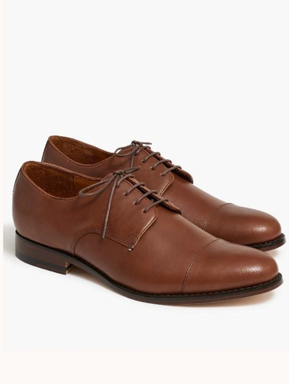 J. Crew Factory Leather Cap-toe Shoes - Dark Brown